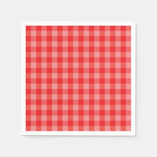Guardanapo De Papel Classic red Gingham check Paper Napkin (Frente)
