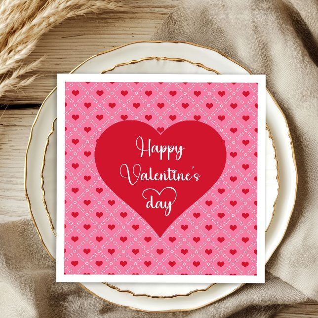 Guardanapo De Papel Classic Red Hearts Love Valentine Napkins (Classic Red Hearts Love Valentine Napkins)