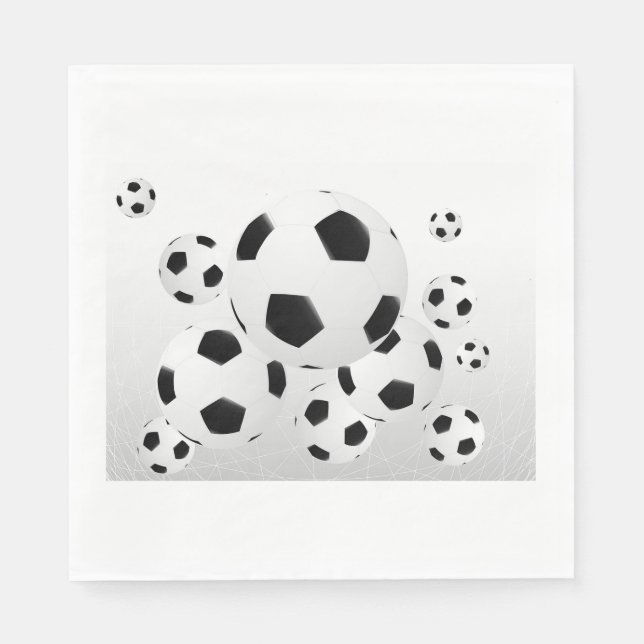 Guardanapo De Papel Classic Soccer Football Balls Flying Sports (Frente)