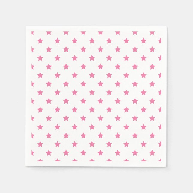 Guardanapo De Papel Classic Stars Fuchsia Pink - White (Frente)