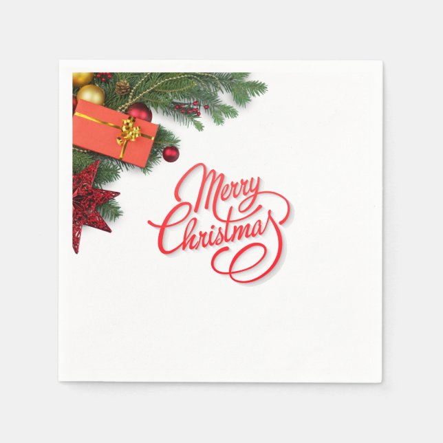 Guardanapo De Papel Classic Traditional Red & Green Elegant (Frente)