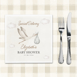 Guardanapo De Papel Classic White Stork Baby Shower Neutral