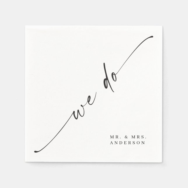 Guardanapo De Papel Clássica Elegância Casamento Cocktail Napkin (Frente)