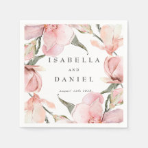 Clássica Magnolia Personalizada Casamento Napkins