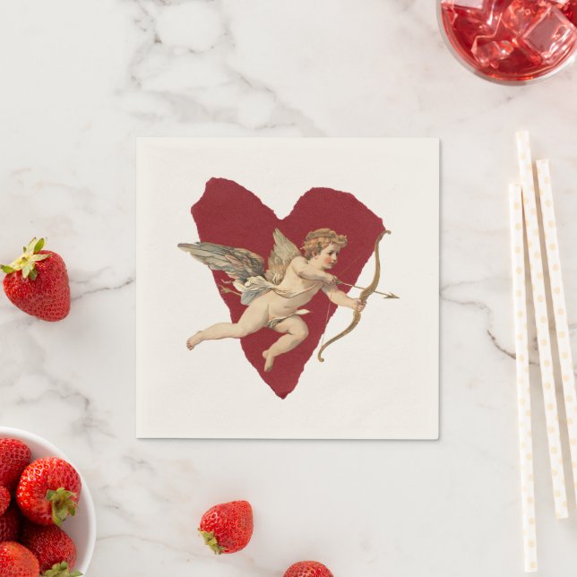 Guardanapo De Papel Classical Cupid Romantic Modern Wedding Elegant  (Insitu)