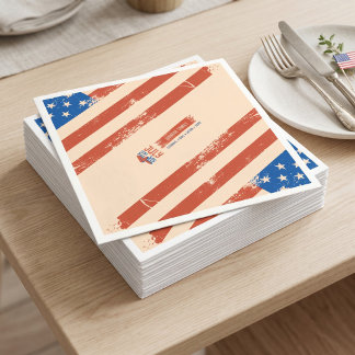 Guardanapo De Papel Clássico 4 de Julho Dia da Independência Patriótic