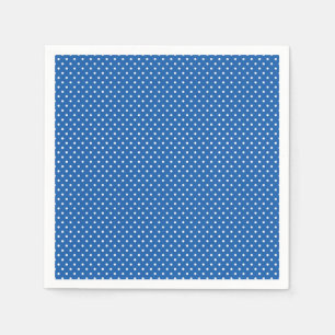 Guardanapo De Papel Clássico Azul Brilho e Bolinhas Branca Napkins