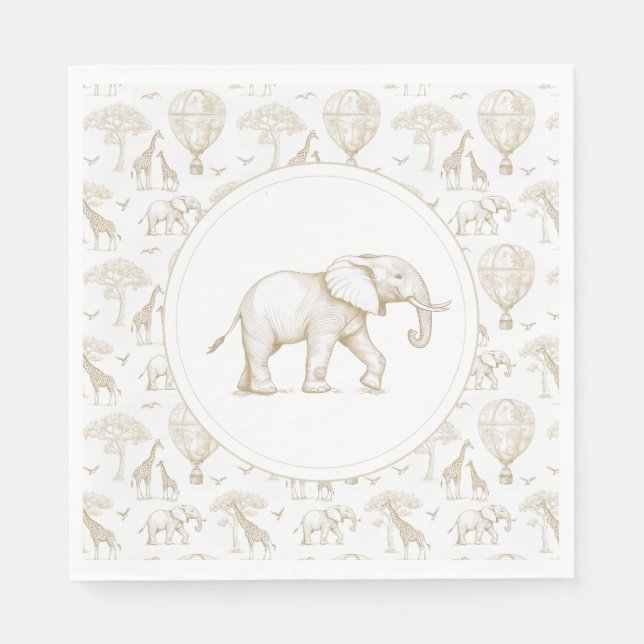 Guardanapo De Papel Clássico Chá de Bebê Little Wild One Toile (Frente)