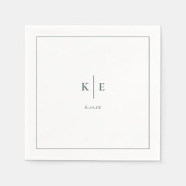 Guardanapo De Papel Clássico Dark Dusty Monograma Napkins