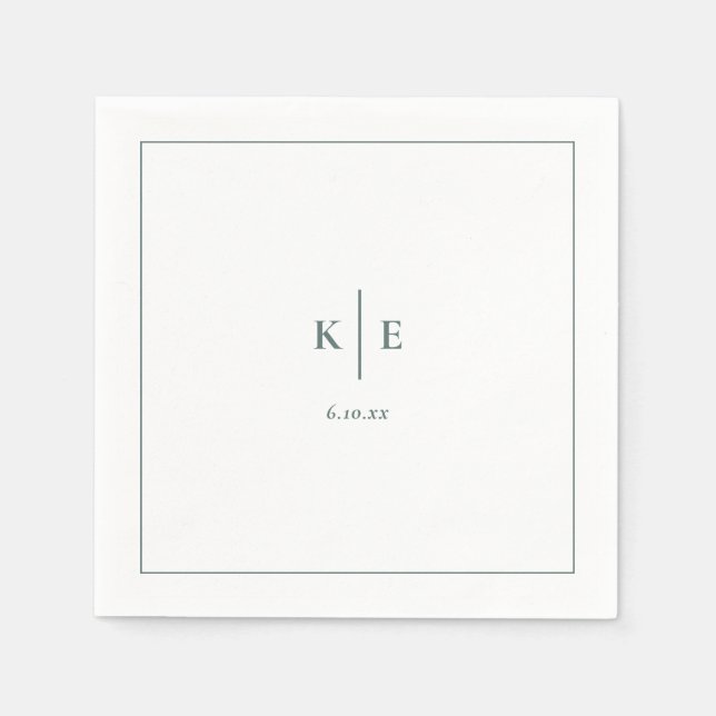 Guardanapo De Papel Clássico Dark Dusty Monograma Napkins (Frente)