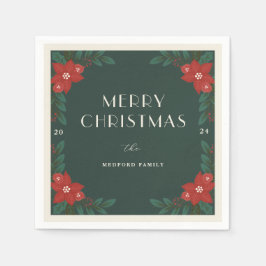 Guardanapo De Papel Clássico de Natal Personalizado Napkins Floral