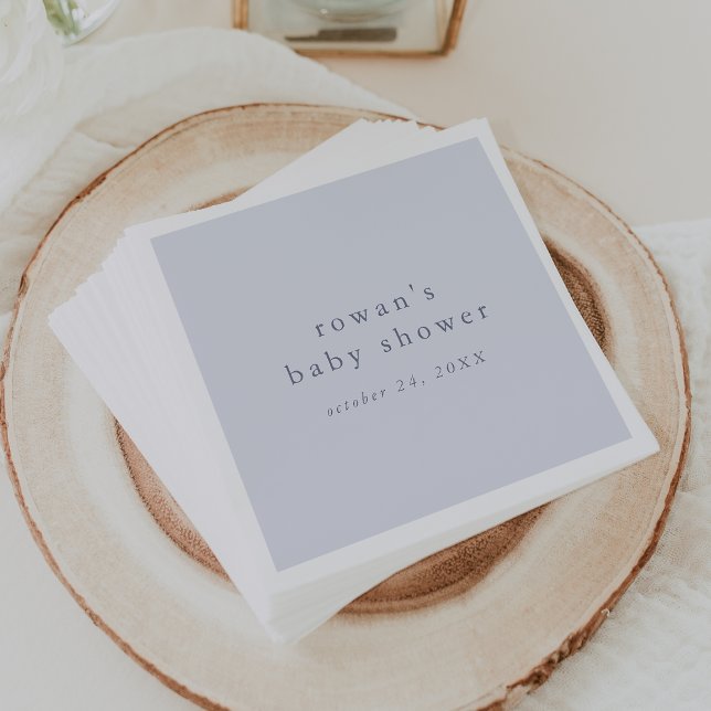 Guardanapo De Papel Clássico de ROWAN Chuveiro Simples e Russo Azul (ROWAN Classic Boy Blue Rustic Simple Baby Shower Napkins)