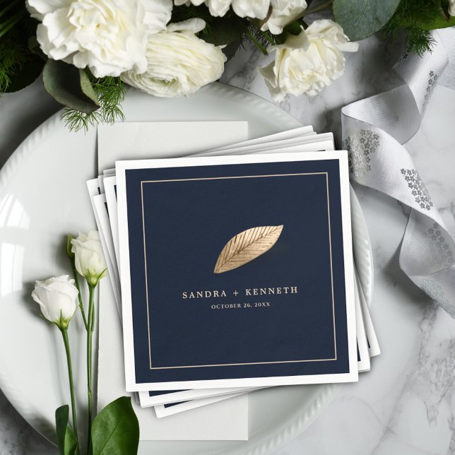 Guardanapo De Papel Clássico e Elegante I Azul Escuro I Casamento (Criador carregado)