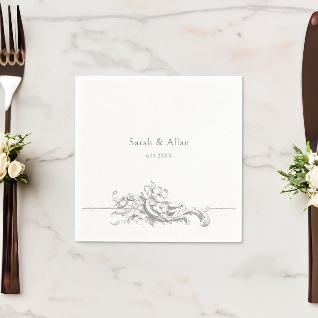 Guardanapo De Papel Clássico Elegante francês Rococo Floral (Criador carregado)