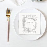 Guardanapo De Papel Clássico Elegante francês Rococo Floral<br><div class="desc">Este clássico conjunto de designs decorativas históricas inspira-se nas gravações do pintor de corte francês Alexis Peyrotte,  do século XVIII,  com cinzas leves sobre folhas brancas de acanthus,  rolhas de ornamentados,  flores e folhas. Esta coleção é o complemento perfeito de um casamento elegante,  formal e romântico.</div>