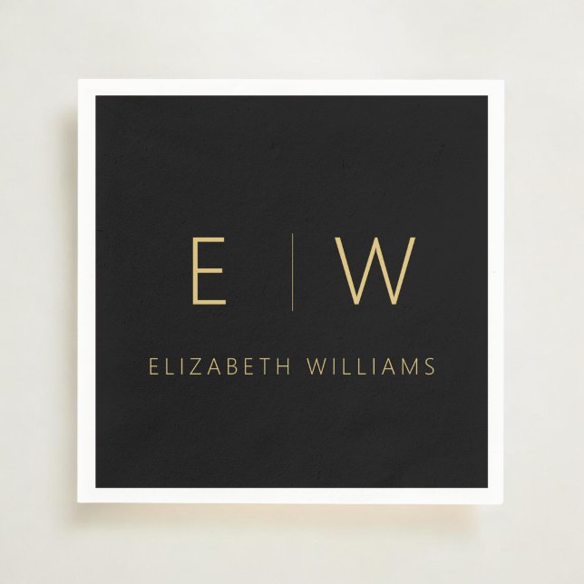 Guardanapo De Papel Clássico Elegante Moderno Minimalista Dourado (Criador carregado)