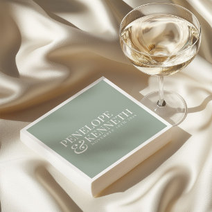 Guardanapo De Papel Clássico Elegante Simples Casamento Personalizado