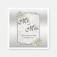 Clássico Floral Gem, Silver Enquadrado