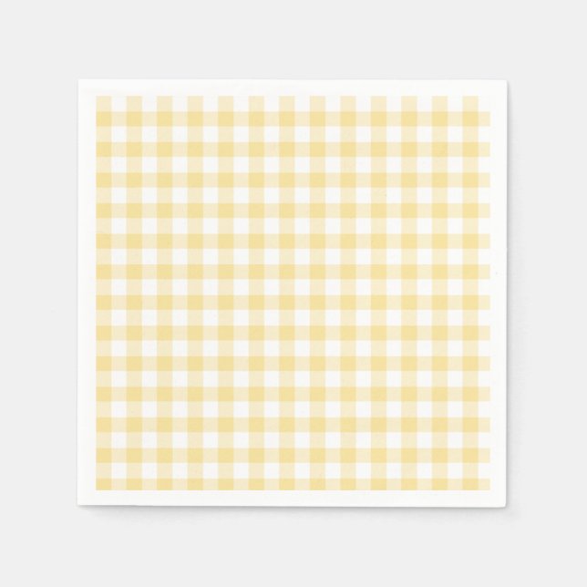 Guardanapo De Papel Clássico Gingham Canary Yellow (Frente)