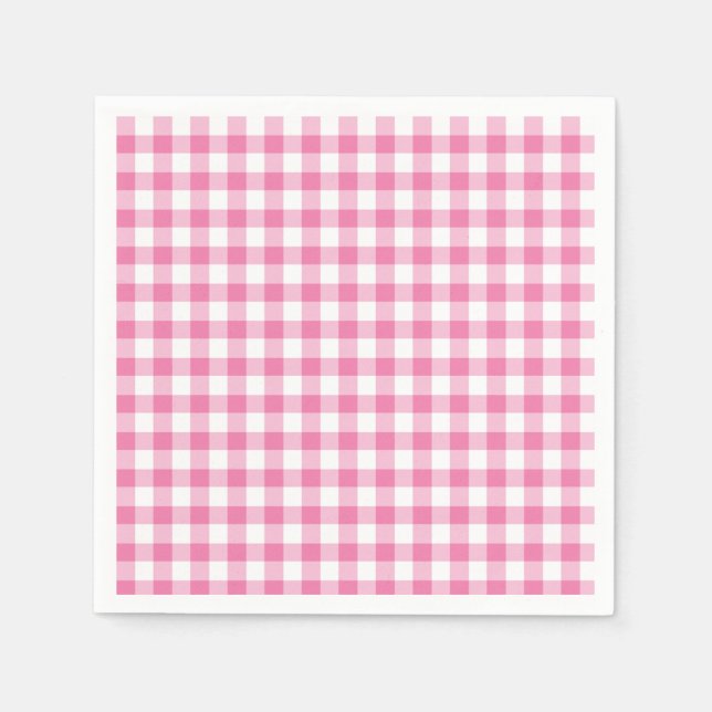 Guardanapo De Papel Clássico Gingham Fuchsia (Frente)