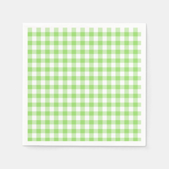 Guardanapo De Papel Clássico Gingham Primavera Verde (Frente)
