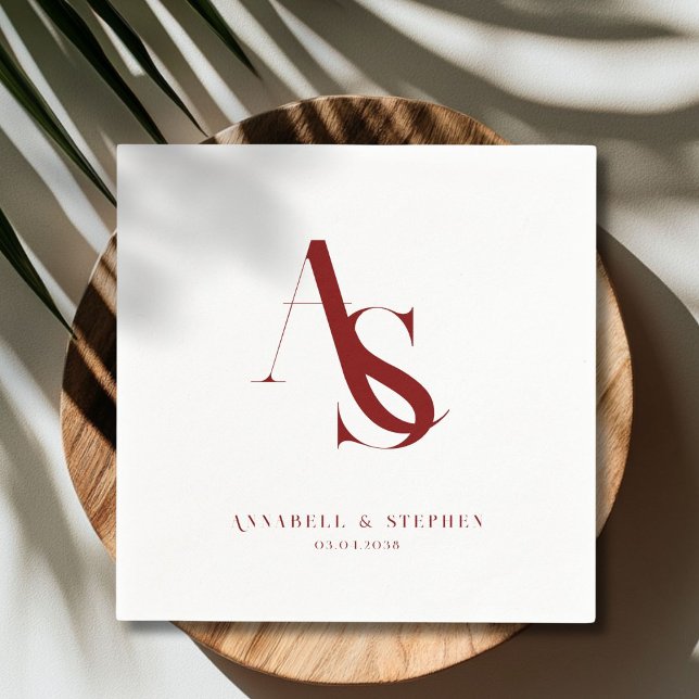 Guardanapo De Papel Clássico, Mínimo, Monograma, Napkins Casado (Classic, Minimal, Monogram, Wedding Napkins)