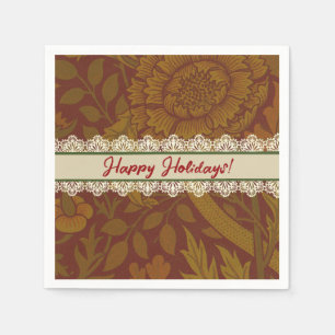 Guardanapo De Papel Clássico Nostálgico William Morris. Feriado Dourad