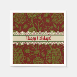 Guardanapo De Papel Clássico Nostálgico William Morris Red Holiday