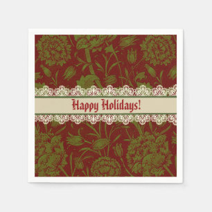 Guardanapo De Papel Clássico Nostálgico William Morris Red Holiday