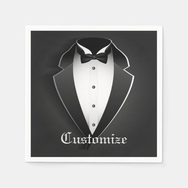Guardanapo De Papel Clássico personalizado Tuxedo Napkins (Frente)