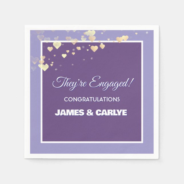 Guardanapo De Papel Classy, Custom Engagement Congrats  (Frente)