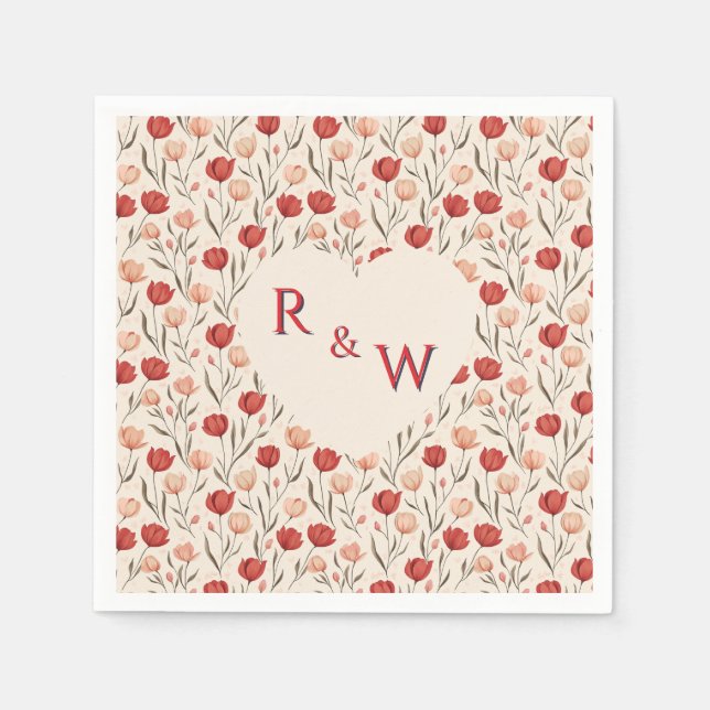 Guardanapo De Papel Classy Tulip Traditional Wedding Napkins (Frente)