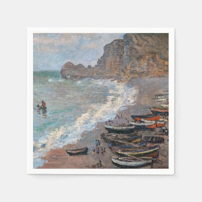Guardanapo De Papel Claude Monet - A praia em Etretat (Frente)
