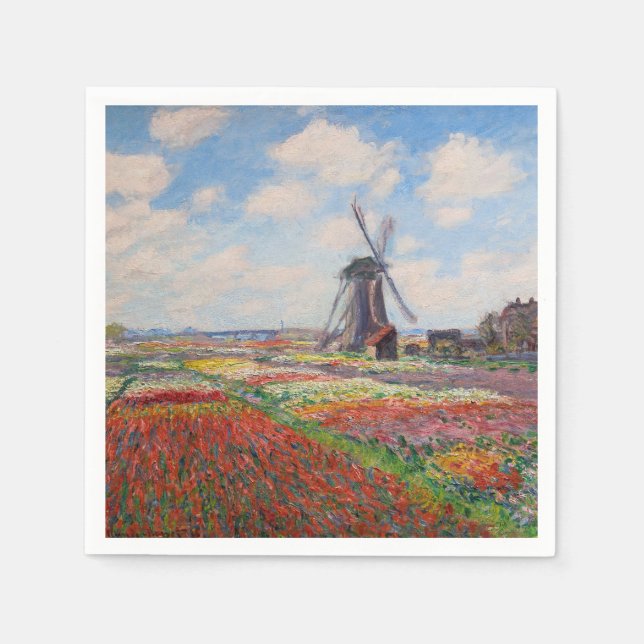 Guardanapo De Papel Claude Monet - Campo das Tulipas na Holanda (Frente)