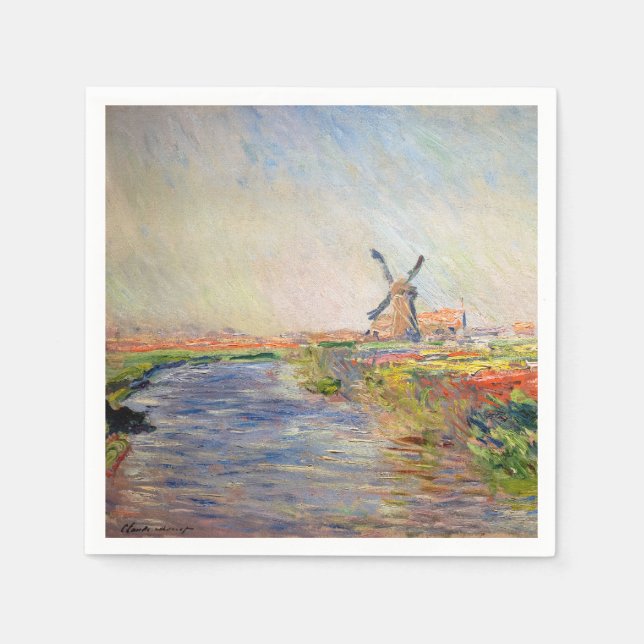 Guardanapo De Papel Claude Monet - Campo das Tulipas na Holanda (Frente)