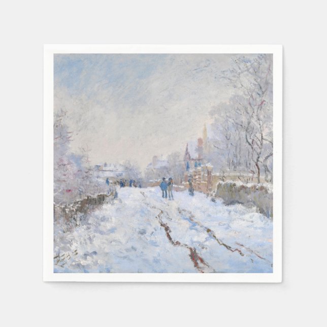 Guardanapo De Papel Claude Monet - Cena de Neve na Argentina (Frente)