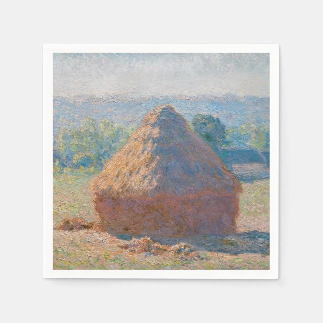 Guardanapo De Papel Claude Monet - Haystacks, fim do Verão (Frente)