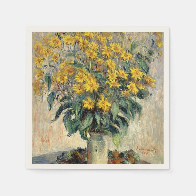 Guardanapo De Papel Claude Monet Jerusalem Artichoke Flores 1880 (Frente)