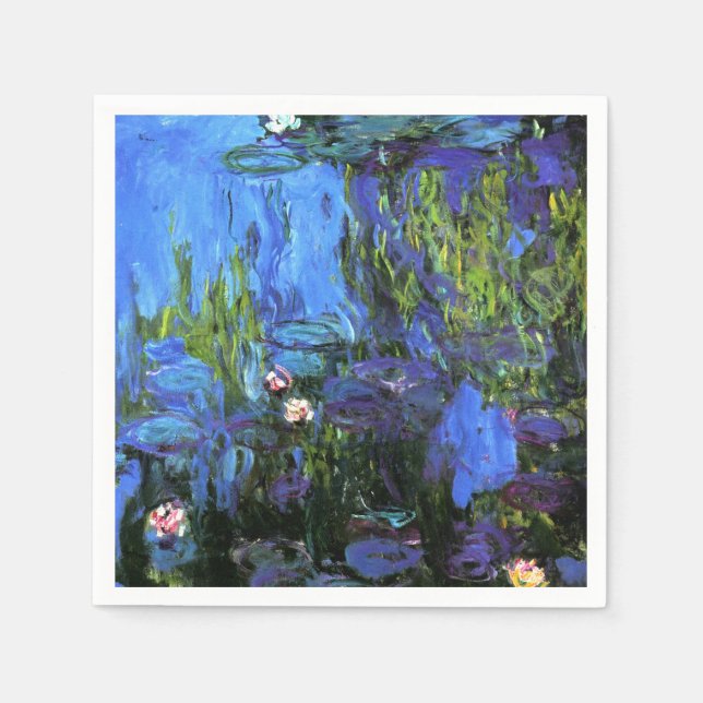 Guardanapo De Papel Claude Monet: Lírios-Água, índigo azul (Frente)