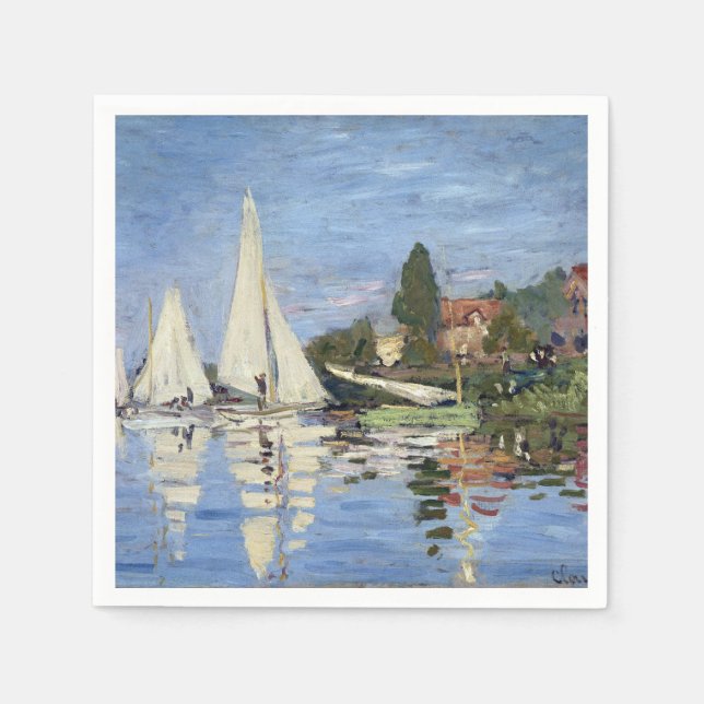 Guardanapo De Papel Claude Monet Regattas em Argenteuil (Frente)