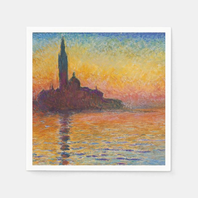 Guardanapo De Papel Claude Monet - San Giorgio Maggiore em Dusk (Frente)