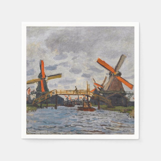 Guardanapo De Papel Claude Monet - Windmills perto de Zaandam (Frente)