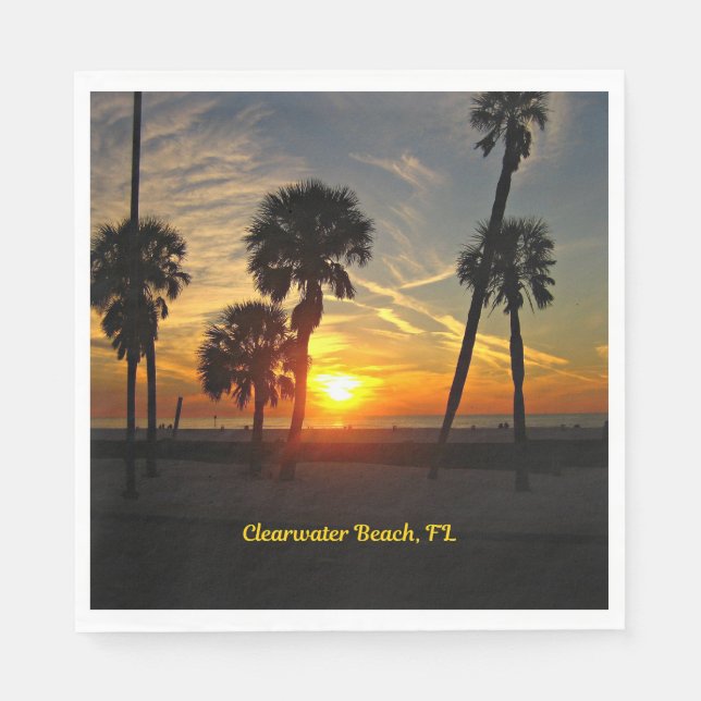 Guardanapo De Papel Clearwater Beach, Florida Sunset (Frente)