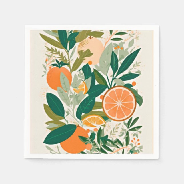 Guardanapo De Papel Clementina mandarina (Frente)