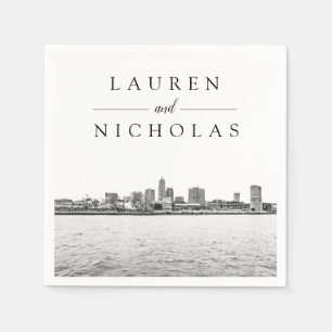 Guardanapo De Papel Cleveland Skyline Personalizou Casamento Napkins