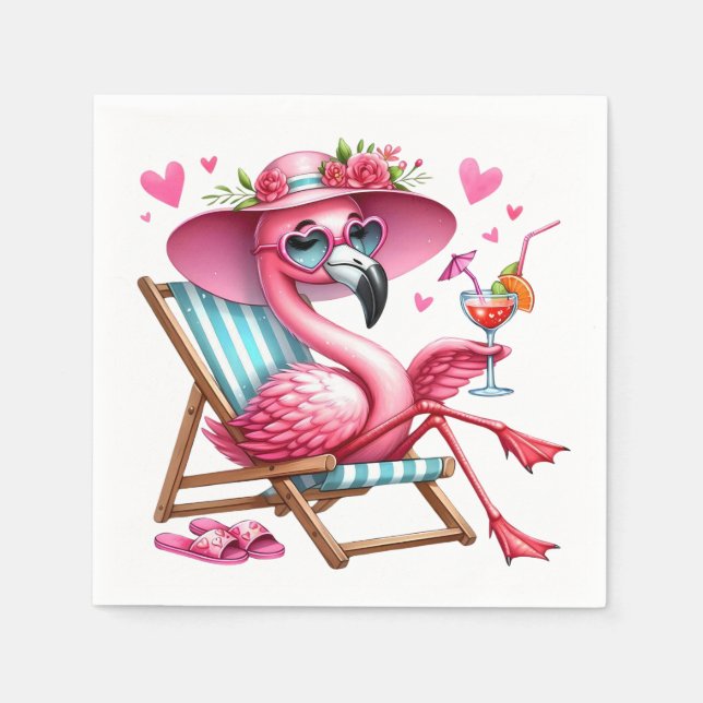 Guardanapo De Papel Clipart Flamingo (Frente)