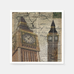 Guardanapo De Papel Clocktower ben grande de Grâ Bretanha Inglaterra