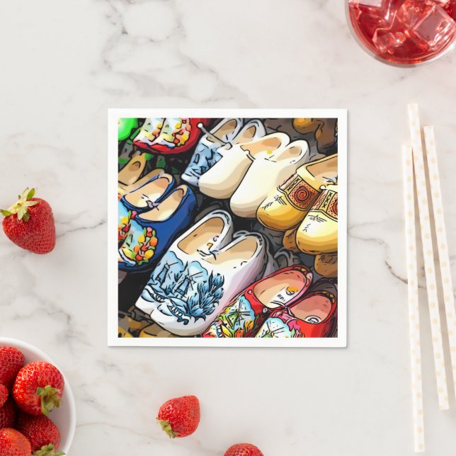 Guardanapo De Papel Clogs, Amsterdã, Holanda - Papel Napkins (Insitu)