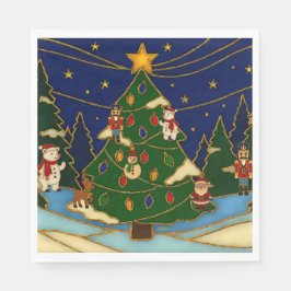 Guardanapo De Papel Cloisonne Art Whimsical Forest Classic Christmas 