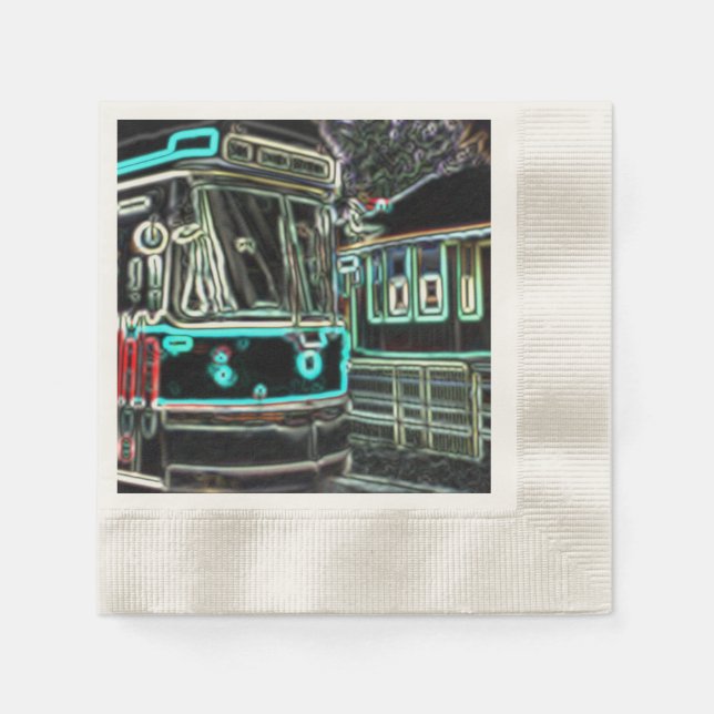 Guardanapo De Papel CLRV Neon em stn Ecru Coined Papel de Cocktail (Frente)